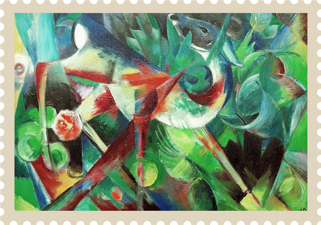 Reh im Blumengarten - Franz Marc