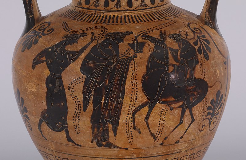 Amphore mit Herakles und Apollo, die um den Dreibeiner kämpfen